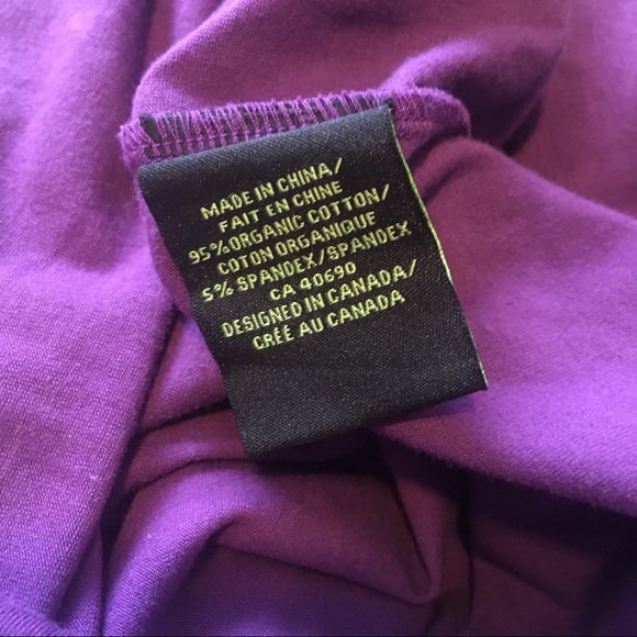 LNBF Purple 3/4 Sleeve Organic Cotton Tunic Shirt - Picture 8 of 10